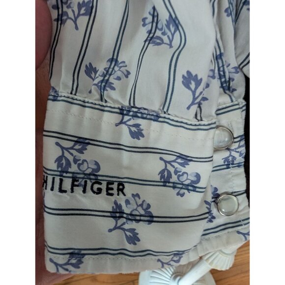 Tommy Hilfiger Womens L/XL Floral Striped Button-Up Shirt - Picture 2 of 9
